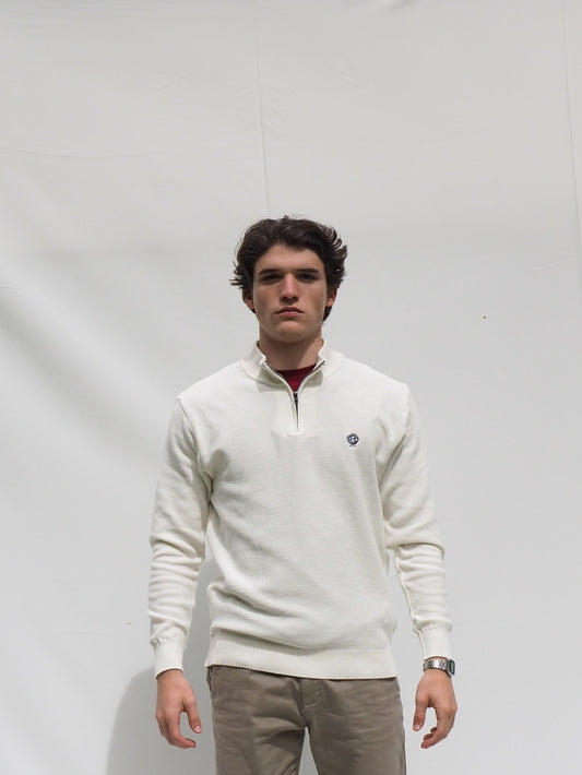 Half Zip Blanco