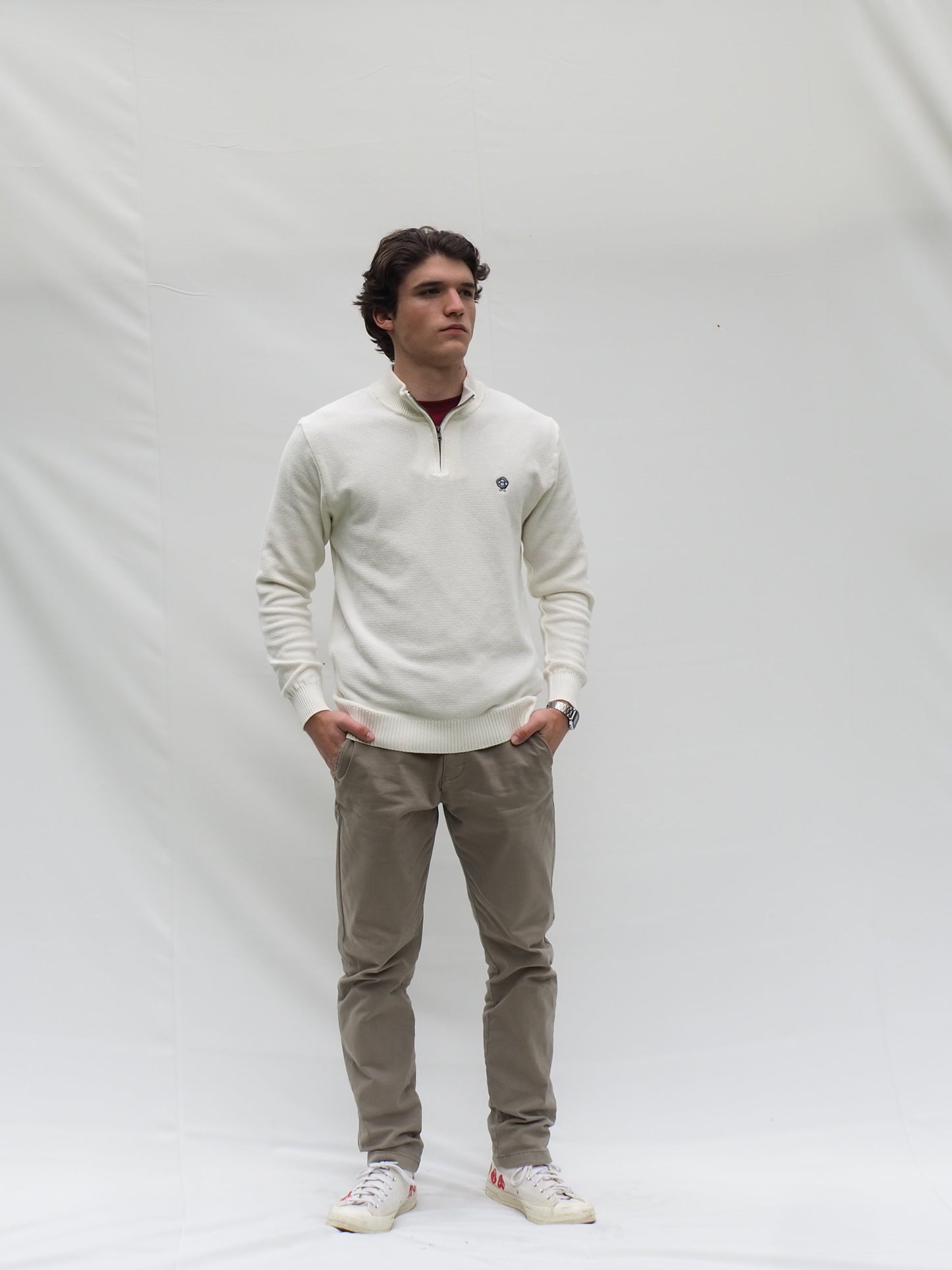 Half Zip Blanco