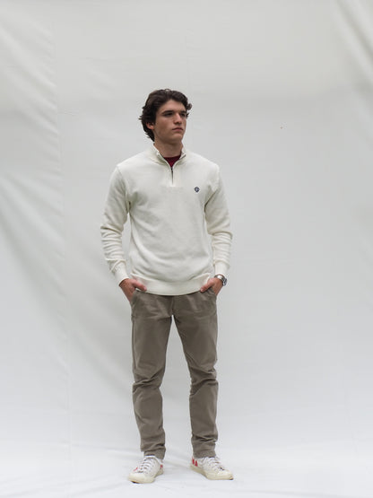 Half Zip Blanco